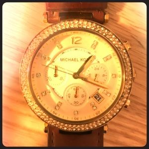 Michael Kors brown leather watch